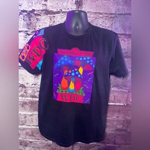 Red Graphic T-Shirt with Skeleton Design